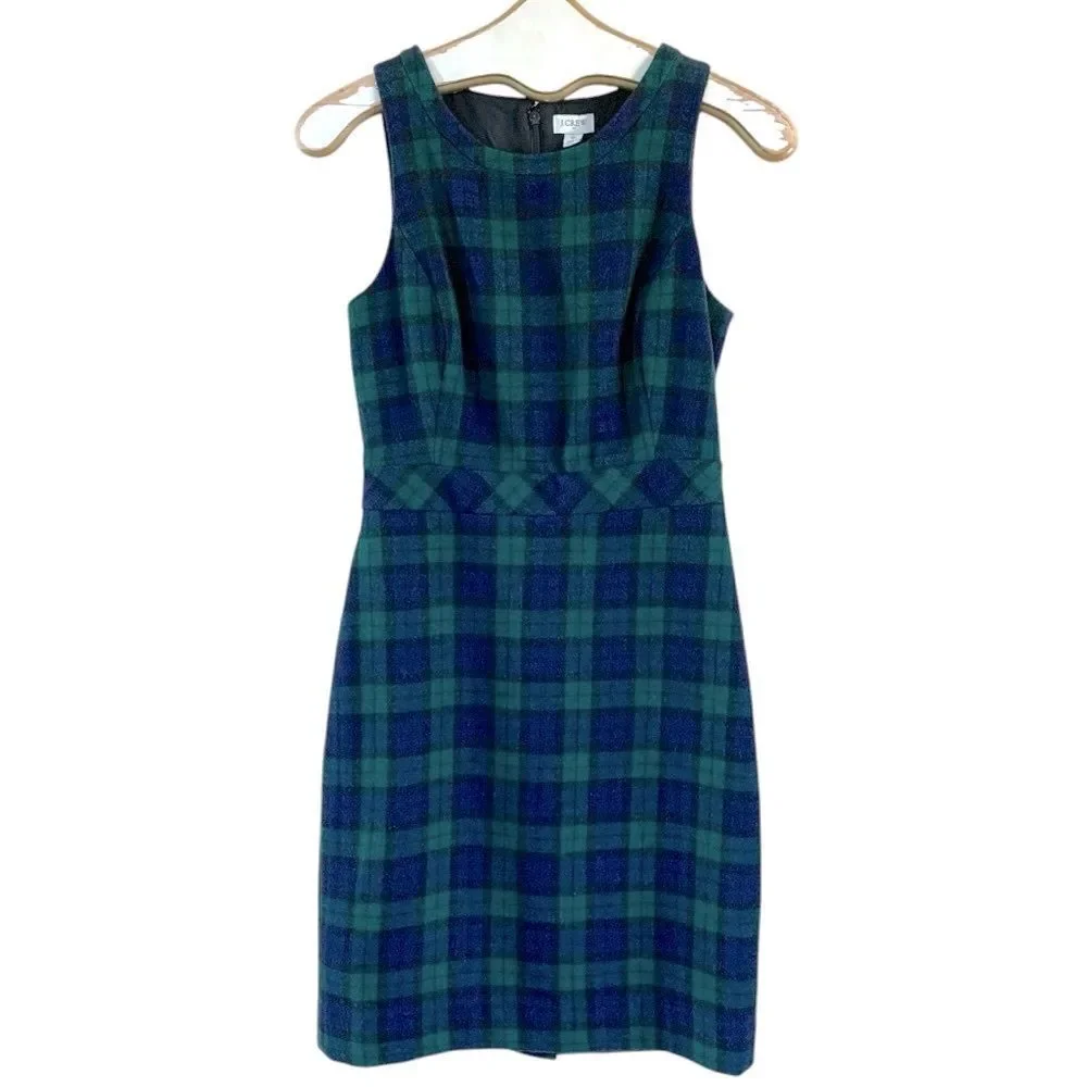J. Crew Wool Plaid Sleeveless Dress
